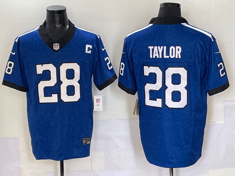 Men 2025 Indianapolis Colts #28 Taylor Blue Retro three generations Nike Limited NFL Jersey 02->indianapolis colts->NFL Jersey